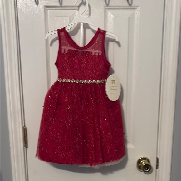 American Princess Other - Red knee-length embellished sundress with scoop neck for wedding guest